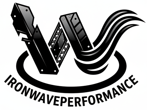 Create a unique black color logo for IronWavePerformance